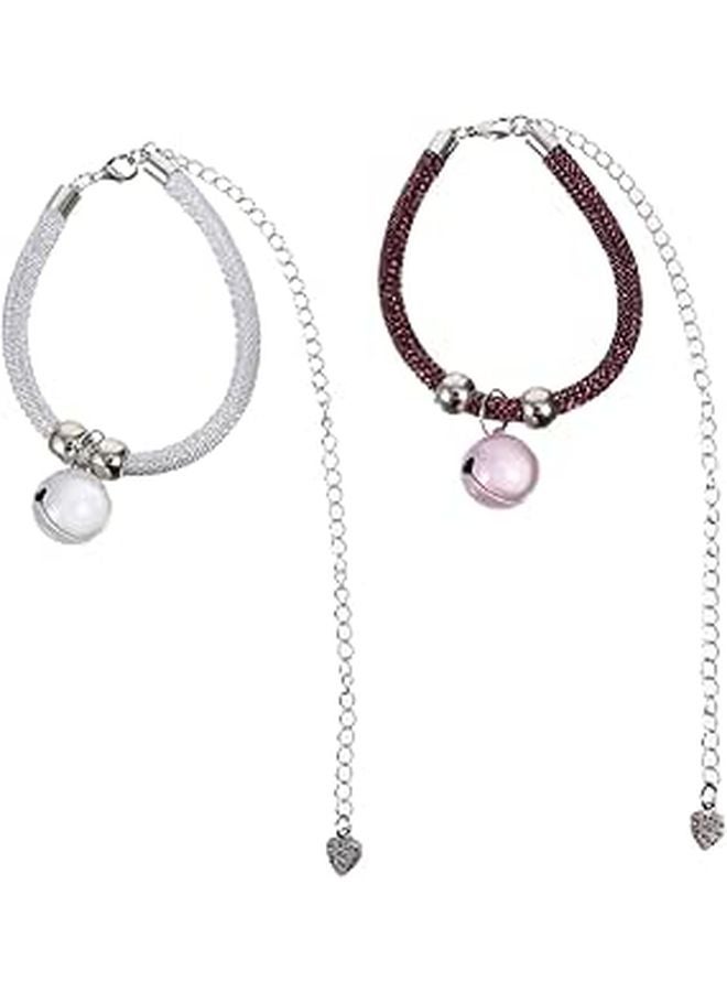 Adjustable Pet Collars With Bell For Festivals Comfortable And Stylish Accessories 2Pcs Set - Image 1