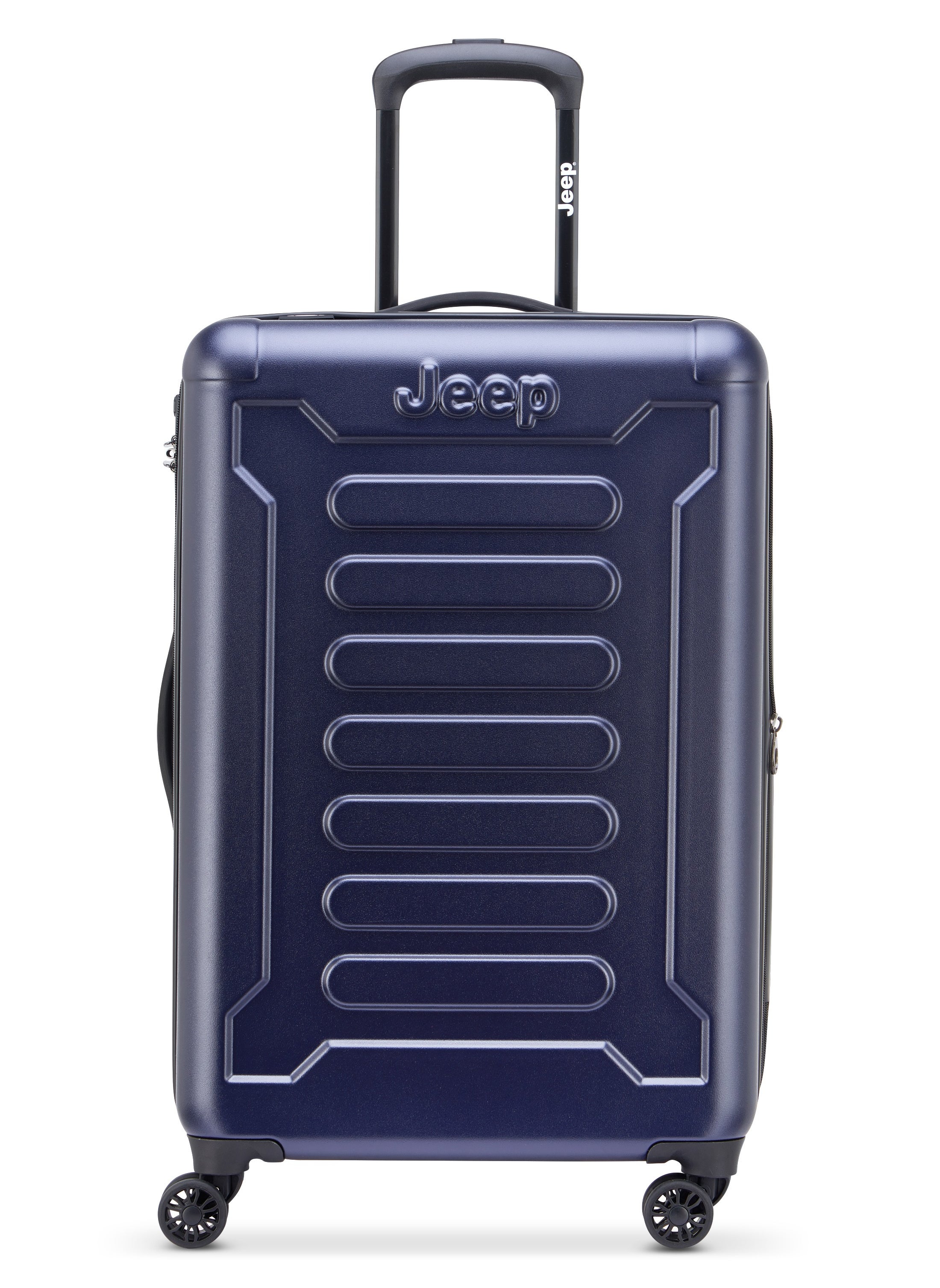 Jeep The Jeep Hardcase Expandable 4-Double wheel luggage trolley check-in suitcase 68cm Navy, Medium 