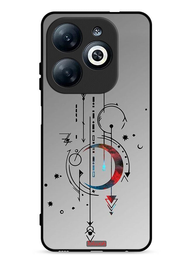 Tolwak Infinix Smart 8 4G Protective Case Cover Moon And Arrows Art Pattern - Image 1