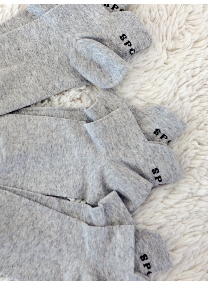 Buluş Organic - 3-Pack Melange Gray Special Heel Technology Viscose Women's Booties Socks - Image 1