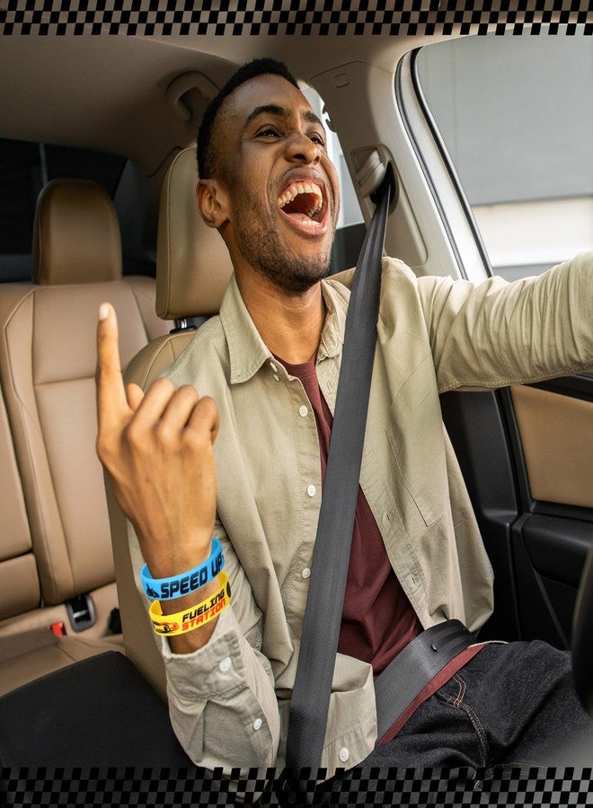 Poen 80 قطعة هدايا حفلة سيارات السباق أساور مطاطية سيارات السباق أساور سيليكون بعلم متقلب لوازم وديكورات حفلة عيد الميلاد لللياقة البدنية سباق الدراجات الترابية - Image 4