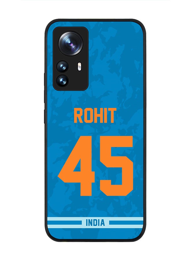 Stylizedd Rugged Black Edge Case for Xiaomi 12 Pro, Slim fit Soft Case Flexible Rubber Edges Thin Cover - Player Name - Rohit Sharma, Jersey Number- 45 - Image 1
