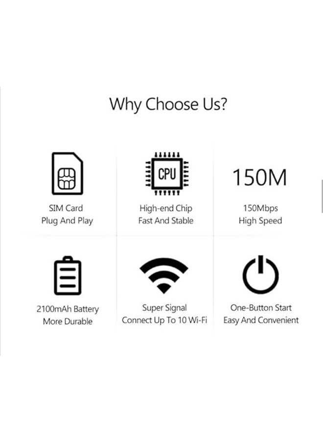 General - 4G LTE wireless adapter for all 4G/5G SIM networks | Plug and play 4G data card with speeds up to 150Mbps and 2100mAh rechargeable battery WiFi hotspot - Image 1