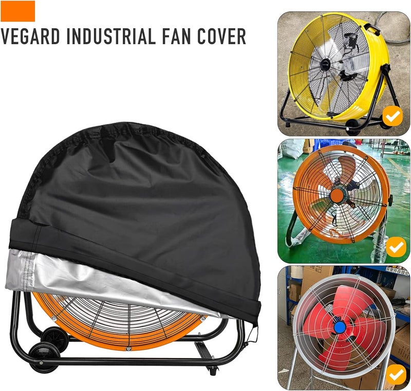 VEGARD Industrial Fan Cover, Outdoor Fan Cover, Heavy Duty Waterproof&Dustproof Cover for 18"&20" High Velocity Floor Fan, Drum Fan, High Speed Blower,Suitable for indoor and outdoor - Image 4