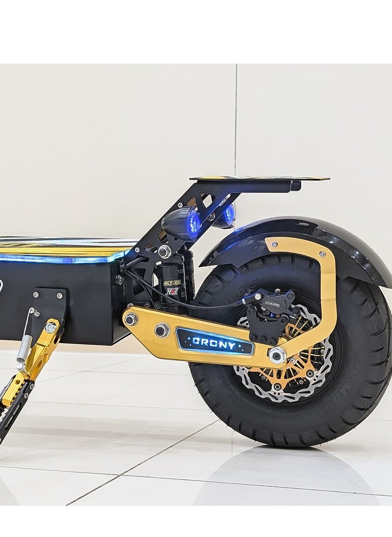 Crony GT13 Extreme Sports High Speed 5000W Dual-Motor Electric Scooter Adult 65-140KM Range, 75V/31.2AH Battery, 13” Off-Road Tires, Hydraulic Suspension, LED Lights, Foldable Design, IP54 Water Resistance, Smart LCD Display, Max Load 120KG, Perfect for Urban Mobility & Off-Road Adventures  - Image 4