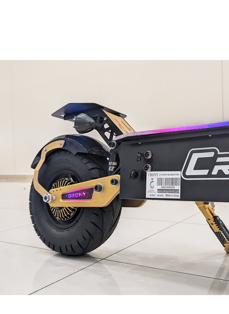 Crony GT13 Extreme Sports High Speed 5000W Dual-Motor Electric Scooter Adult 65-140KM Range, 75V/31.2AH Battery, 13” Off-Road Tires, Hydraulic Suspension, LED Lights, Foldable Design, IP54 Water Resistance, Smart LCD Display, Max Load 120KG, Perfect for Urban Mobility & Off-Road Adventures  - Image 5