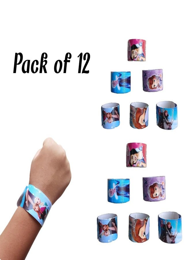 NeedVibes Girls Theme Slap Bracelets | Wrist Bands, Pack of 12, Birthday Return Gifts for Kids, Boys and Girls, Multi-colour - Image 4