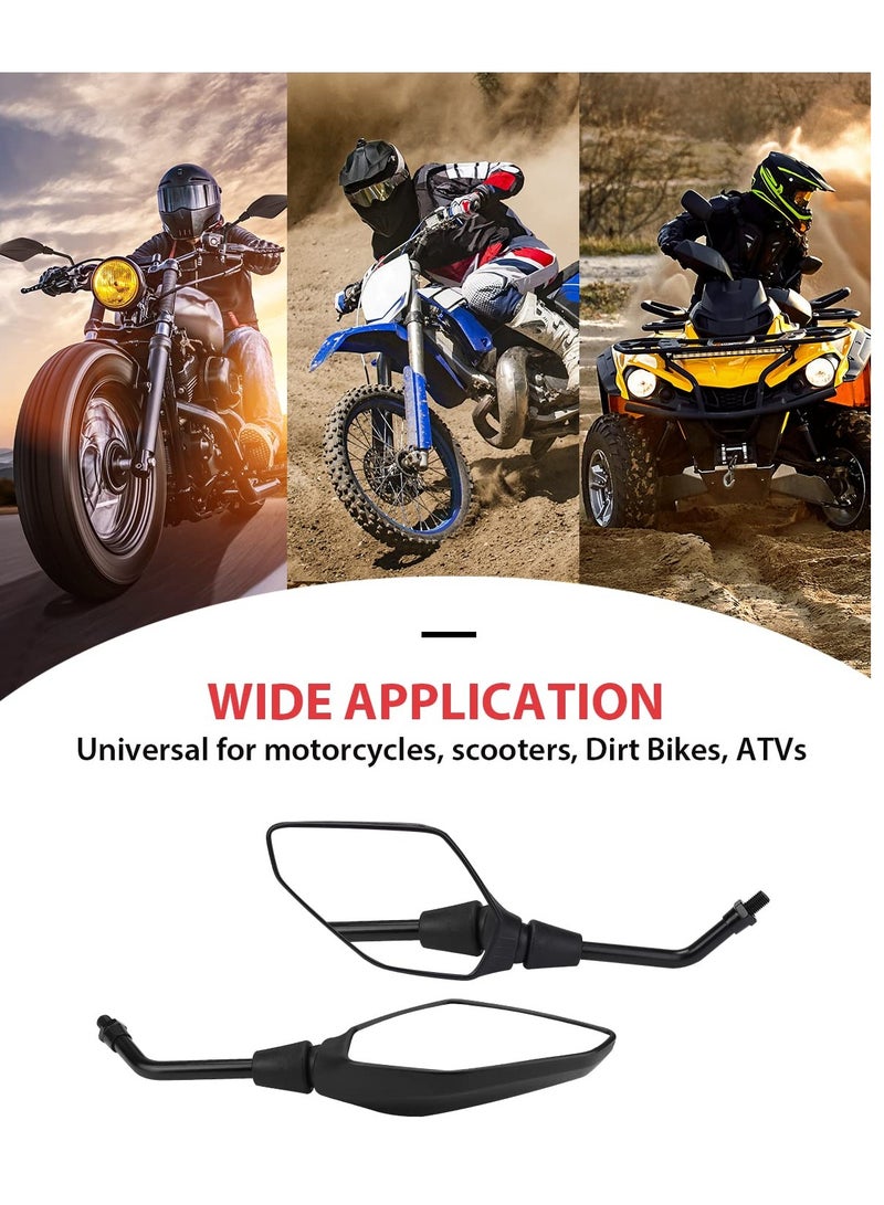 SYOSI Motorcycle Mirror, Universal Motorcycle Mirror with M8 M10, Motorcycle Rear View Mirror with Holder, Mirror for Motorcycle, Moped, Scooter, Rear View Mirror Compatible with MT07 - Image 5