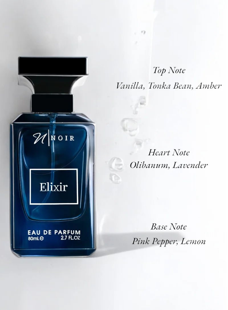 noir Elixir – Fresh Spicy Perfume for Men with Lemon, Lavender & Amber Notes | Long Lasting EDP - 80 ml