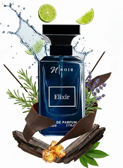noir Elixir EDP Fresh Spicy Perfume for Men with Lemon, Lavender & Amber Notes, Long Lasting Men's Perfume - 80 ml