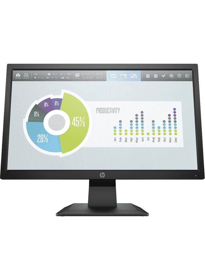 HP شاشة LED P204v بدقة عالية الوضوح مقاس 19.5 بوصة - منفذ VGA + منفذ HDMI أسود - Image 1