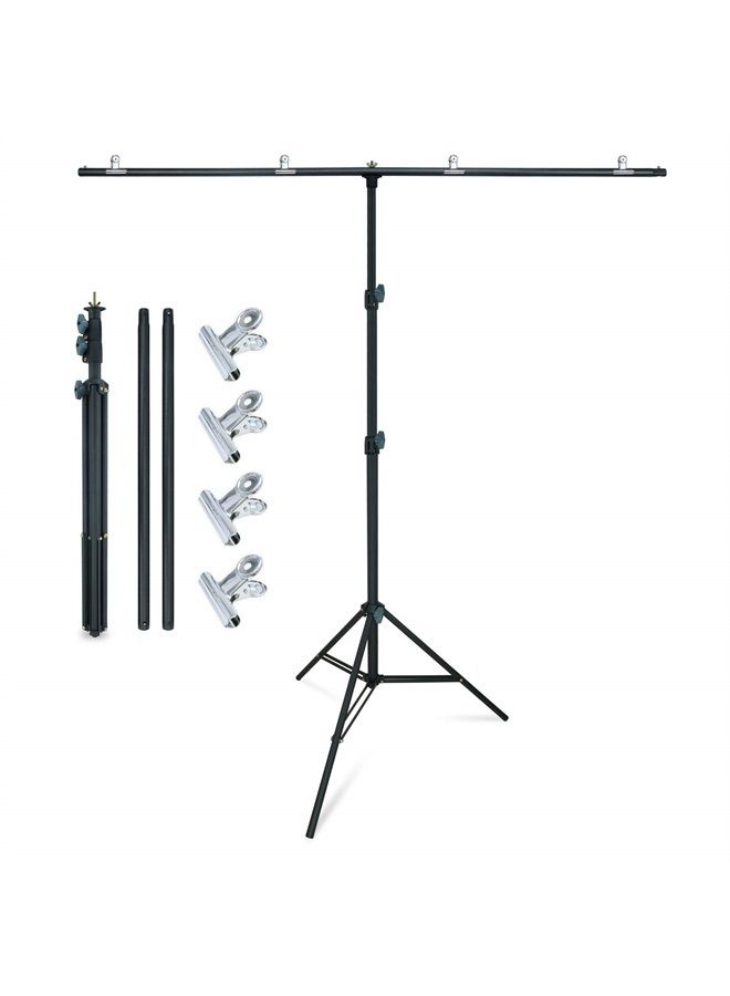 Lincostore Zenith Portable T-Shape Background Backdrop Stand Kit 5x6.7ft - 5ft Wide (Fixed) and 6.7ft High (Adjustable)- Lightweight Only 4 Lbs Easy to Carry and Storage - Image 1