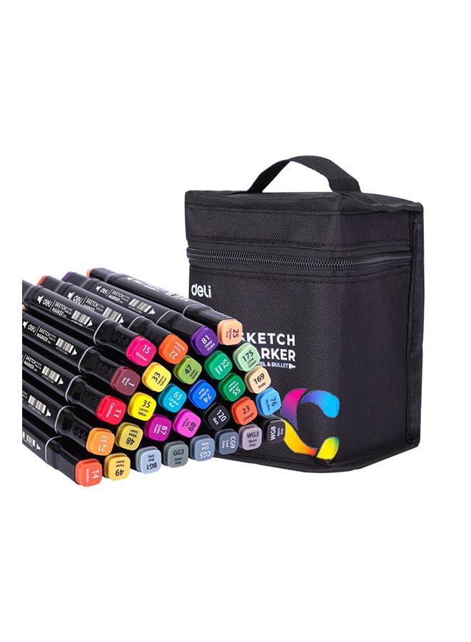 Deli A Box Of Double-Pointed Marker  Beveled And Normal 30 Pcs