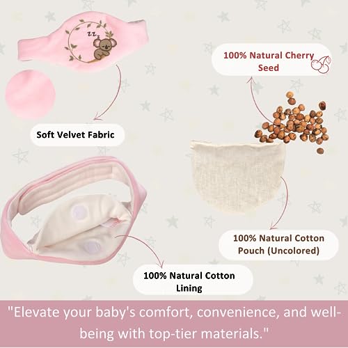 Pafuly Baby Colic Gas and Upset Stomach Relief for Newborns-100% Cherry Seed-Heated Tummy Wrap-Colic Baby Swaddling Belt for Natural Relief–Soothing and Calming (Pink) - Image 5
