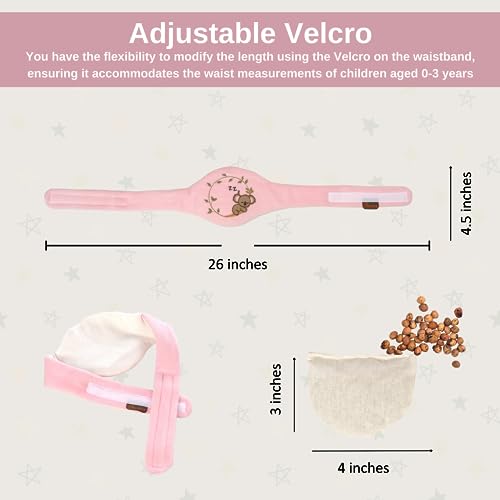 Pafuly Baby Colic Gas and Upset Stomach Relief for Newborns-100% Cherry Seed-Heated Tummy Wrap-Colic Baby Swaddling Belt for Natural Relief–Soothing and Calming (Pink) - Image 4