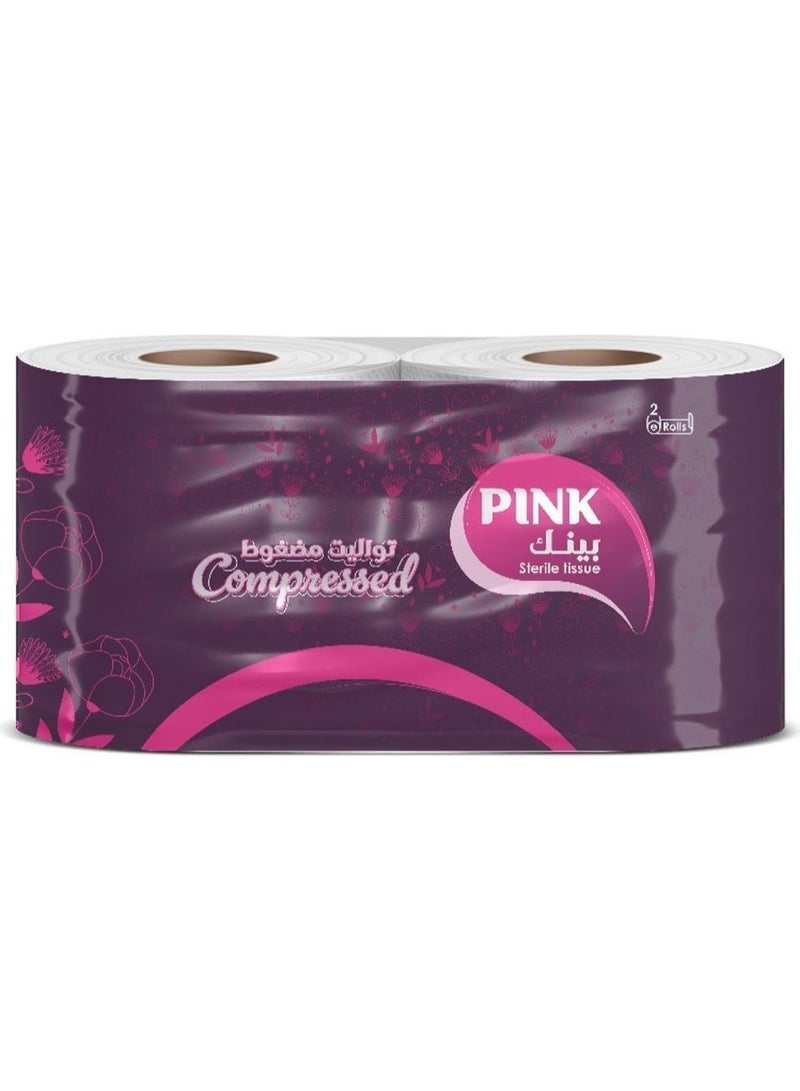 PINK Compressed Toilet Paper – 2 Rolls - Image 1