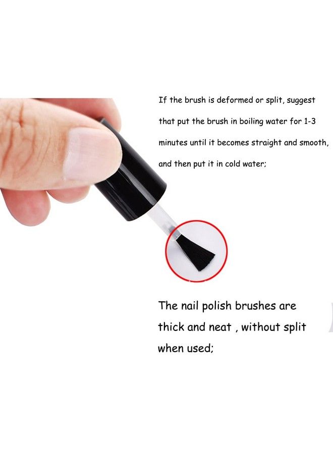 UPSTORE 10Pcs 15Ml/0.5Oz Empty Glass Nail Polish Bottles Refillable Round Clear Nail Vials Containers With Brush Cap For Nail Art Sample - Image 5