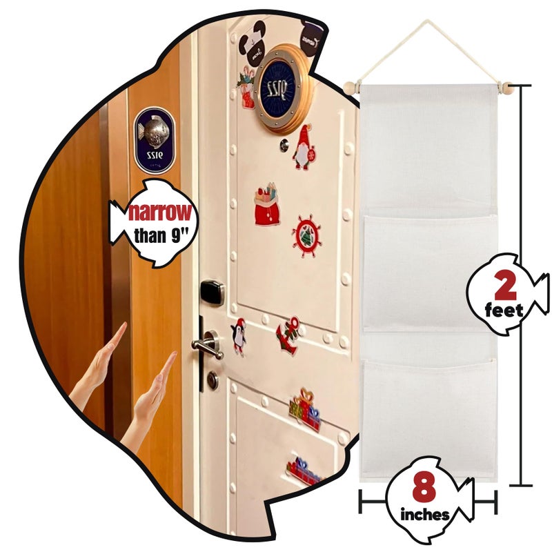 RUNROLE 8 Inch Narrow Fish Extender to Right Fit the Cabin Door - 1, 2, 3, 4, 5 Pocket, Blank White for Easy Customization, 2026 &2027 FE for Gift Exchanges and Pixie Dust - Image 2