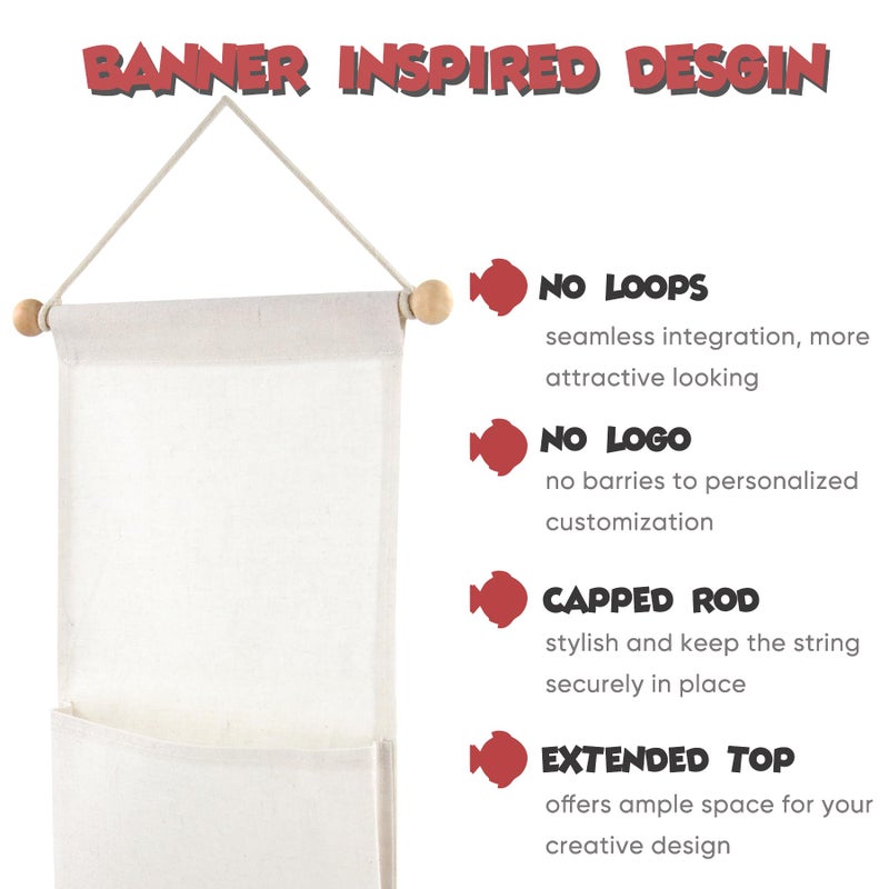 RUNROLE 8 Inch Narrow Fish Extender to Right Fit the Cabin Door - 1, 2, 3, 4, 5 Pocket, Blank White for Easy Customization, 2026 &2027 FE for Gift Exchanges and Pixie Dust - Image 3