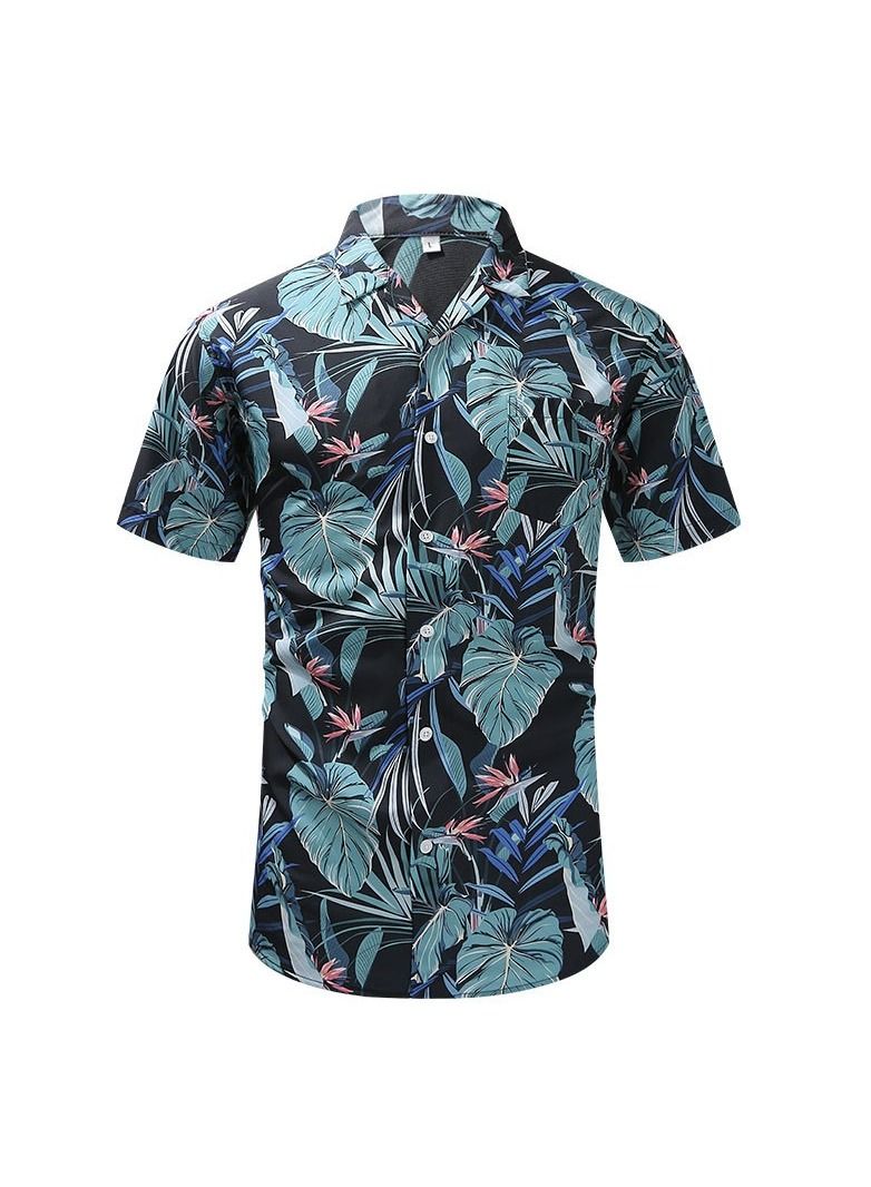 NIBEMINENT Summer Retro Printed Men's Short Sleeved Shirt - Image 1