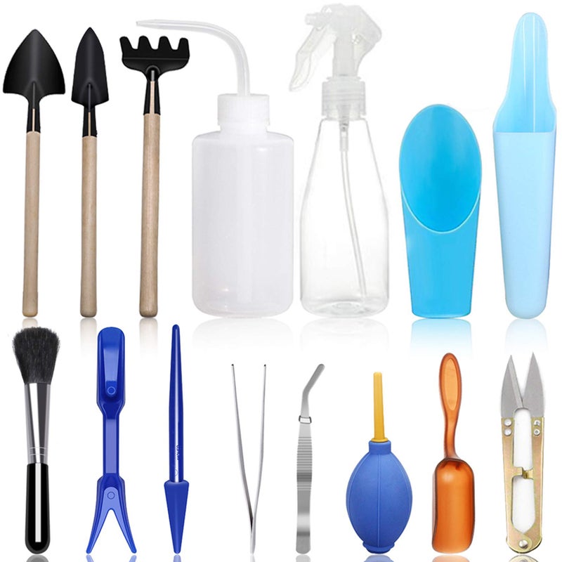 SONGZIMING 15 Pcs Succulent Plant Tools Set, Mini Garden Planting Watering Tool Kit for Succulent Miniature Gardening Plant Care - Image 1