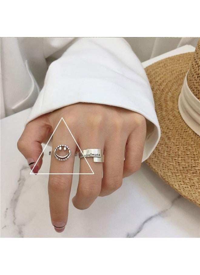 Generic S925 Sterling Silver Roman Numeral Open Index Finger Ring For Women Simple Trendy Internet Celebrity Personalized Ring Retro 