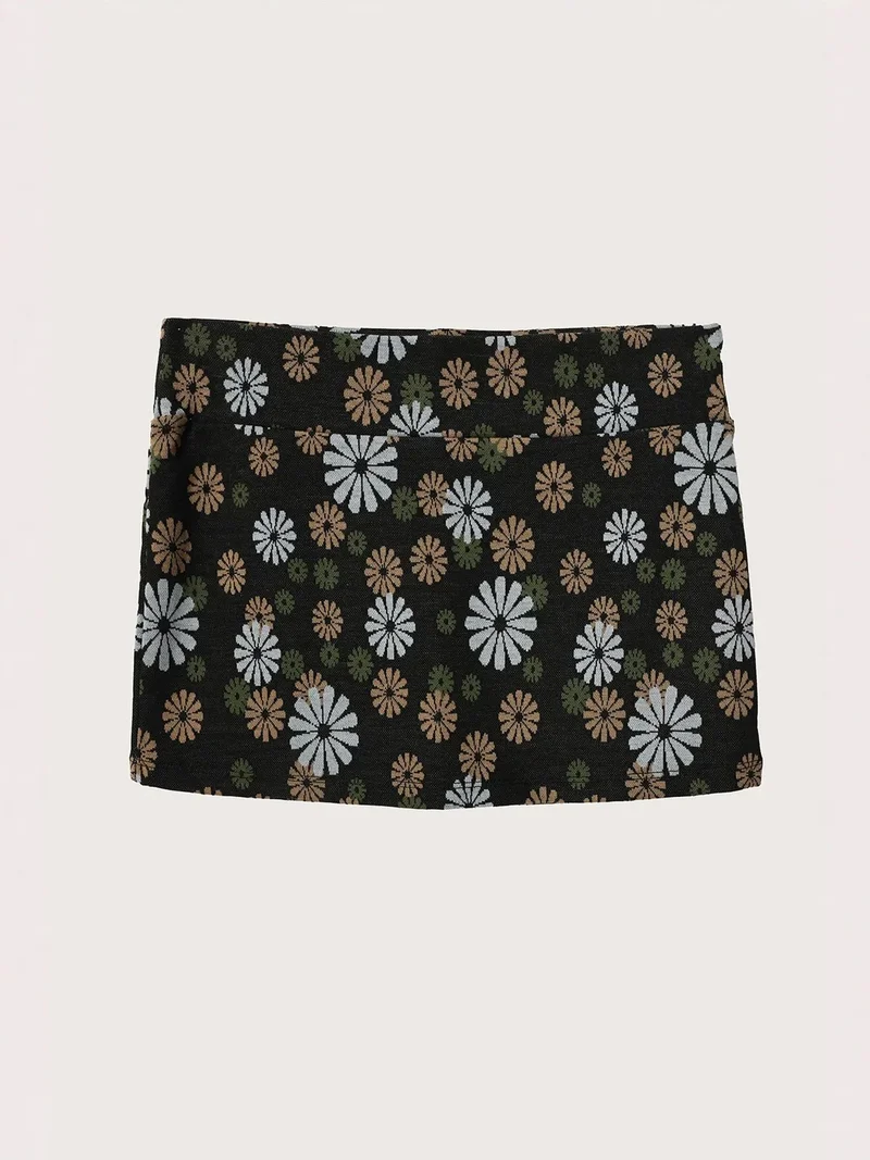 السعادة في إسطنبول ISTANBUL High Waist Geometric A-Line Mini Skirt