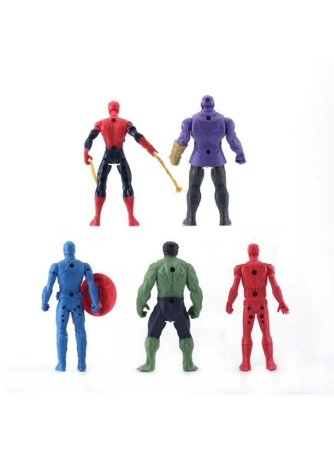 عام الجيل 2 نسخة نحيلة من المنتقمون 5-قطعة مجموعة من البلاستيك كعكة الديكور الحلي المنتقمون اللعب يدوية الصنع - Image 2