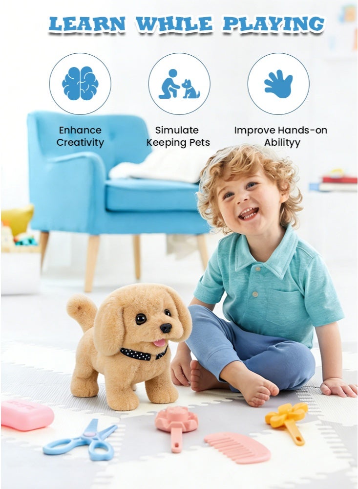 GGEROU Children Toy Cute Pet Dog with A Dog Cage Walking Call Electronic Toy Interactive Birthday Gifts for Kids - Image 3