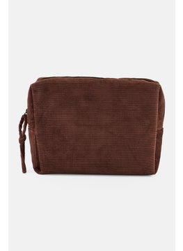 Muy Mucho Women Corduroy Toiletry Bag  , Brown  - Image 3