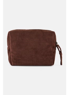 Muy Mucho Women Corduroy Toiletry Bag  , Brown  - Image 1