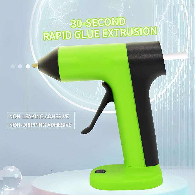 Cordless Hot Glue Gun, 30s Fast Preheating, 2000mAh Rechargeable Battery, USB-C Charging, Smart Auto-Off, Includes 30 Premium Glue Sticks for DIY Crafts & Home Repairs(Green) - Image 2