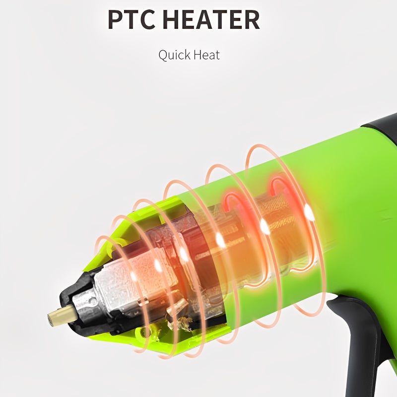 Cordless Hot Glue Gun, 30s Fast Preheating, 2000mAh Rechargeable Battery, USB-C Charging, Smart Auto-Off, Includes 30 Premium Glue Sticks for DIY Crafts & Home Repairs(Green) - Image 5