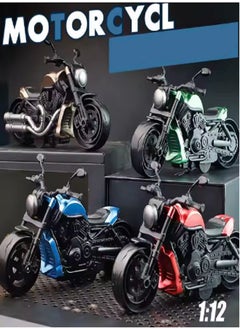 die cast Motorcycle,Pull Back Motorcycle Toy, 1:12 Motorcycle Model for Kids,Pull Back Motorcycle Toys (Blue)  - Image 3
