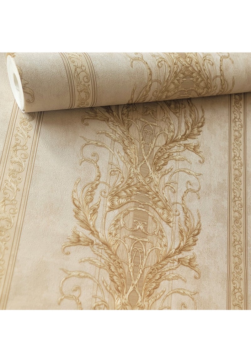 MAF Wallpaper MAF Wallpaper BR9665 Classic Vintage Design Wallpaper, Non-Woven Wallpaper for living room, bedroom, Hotels, Restaurants, Spa Room..& more - Golden  - Image 1