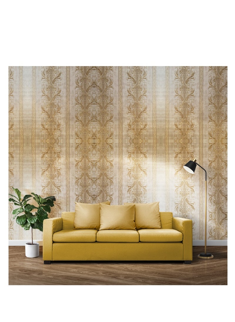 MAF Wallpaper MAF Wallpaper BR9665 Classic Vintage Design Wallpaper, Non-Woven Wallpaper for living room, bedroom, Hotels, Restaurants, Spa Room..& more - Golden  - Image 2