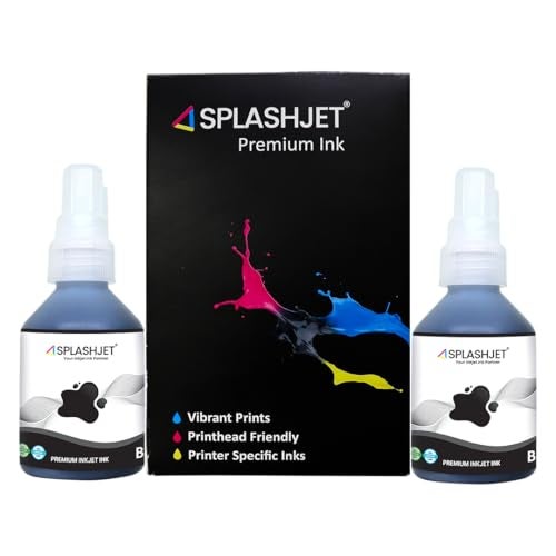 Splashjet 6000 & D60BK Compatible Refill Ink for Brother T220, T420, T520, T820, T920, T510, T910, T710, T4000W, T4500W, T300W, T800W, T700, T810 Printer - (Black - 70gm x 2 Bottle) - 501640 - Image 2