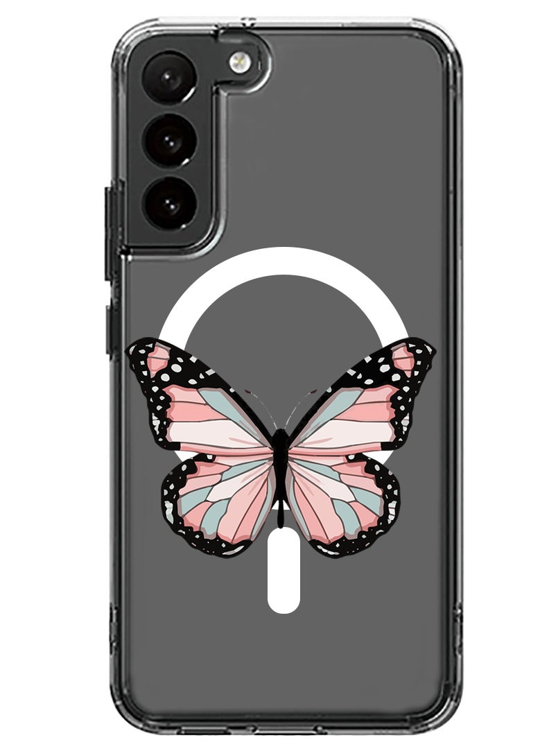 Theodor Magnetic Case for Samsung Galaxy S23 Plus 6.6-inch Compatible with MagSafe Wireless Charging, Shockproof Phone Bumper Cover Butterfly-01 - Image 1
