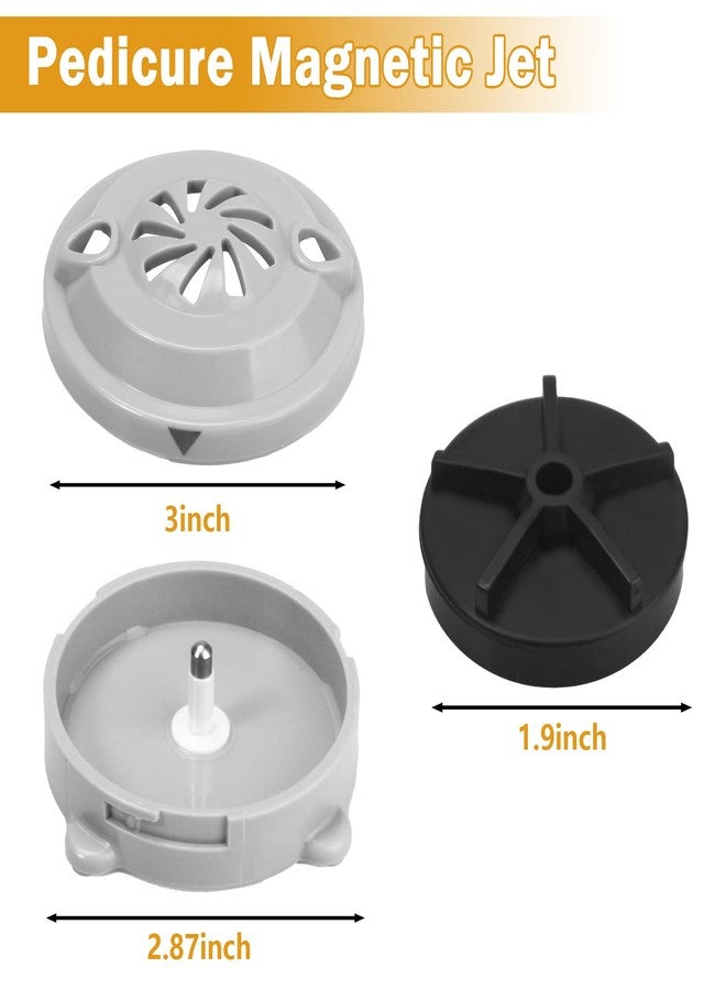 SuperDi BF-004 Pipeless Magnetic Jet Head Motor for Pedicure Spa Chair Part, Pedicure Jet (4 Pin) Compatible with LURACO Spa Chair Including Propeller and Cover (2 PCS) - Image 2