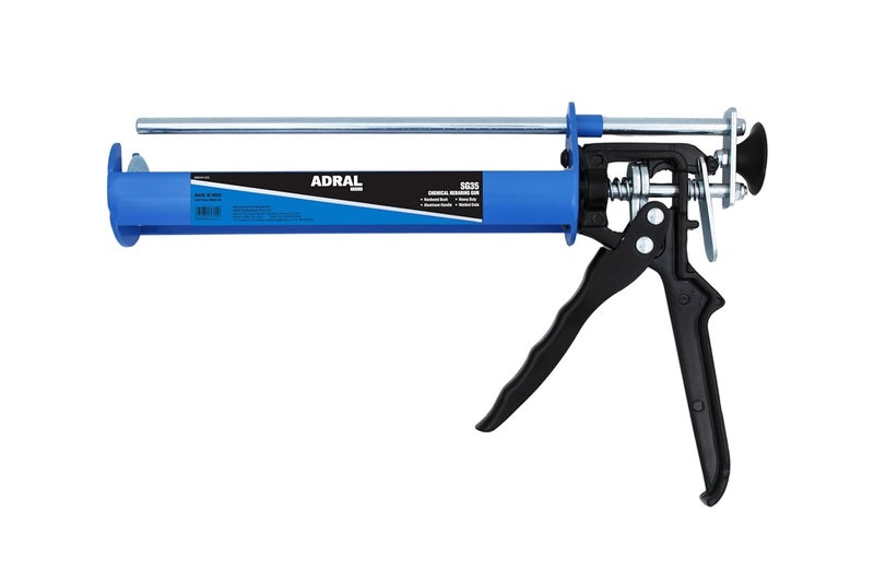 ADRAL 9-Inch Chemical Rebarring Gun | 950g | Dual Shaft for 2-Component Dispensing | MIG Welded Barrel | Dual Plunger Brackets | Heavy-Duty Trigger | Aluminium Handle | High-Precision Application - Image 1