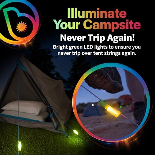 Brightz LED Tent String Lights - 2 Pack Glamping Camping Accessories for Tent Campers - Never Trip Again - Image 2