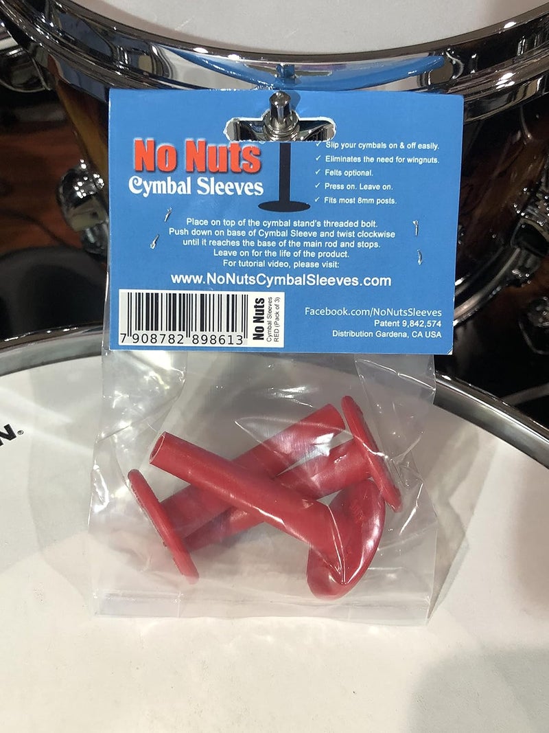 No Nuts Cymbal Sleeves 3-PK (Red) - Image 5