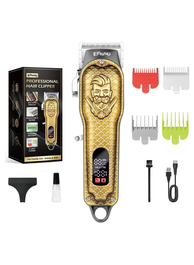 ENSSU Professional Hair Clippers for Men, Cordless Barber Clippers with Adjustable precision Clipper, LED Display, and 180-Minutes Runtime for Professional Barbers & Home Haircutting - Image 1