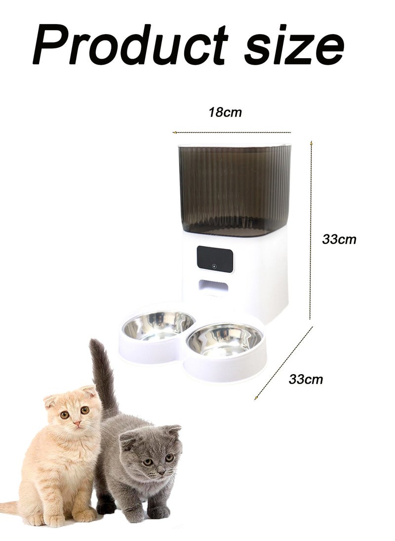 Kidle 5L Automatic Dogs Dry Food Dispenser with Two Stainless Bowls Pet Food Dispenser Smart Cat Feeder with APP WiFi  - Image 2