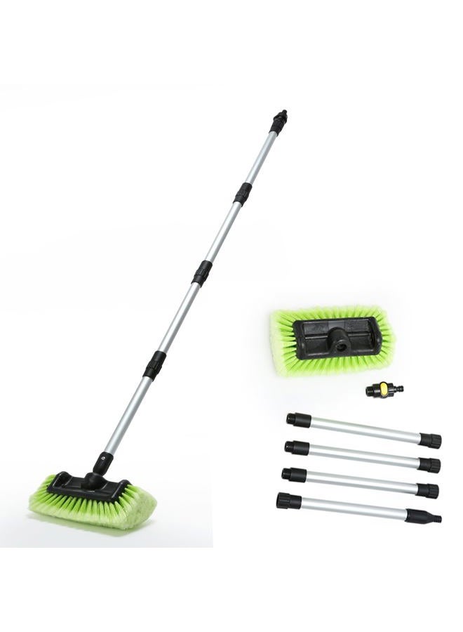 Forgrace Car Wash Brush 12" with Long Handle with Soft Bristle Scrub Brush for Car, Truck, Boat, RV, House Siding, Deck Camper Exterior Washing Cleaning Green - Image 1