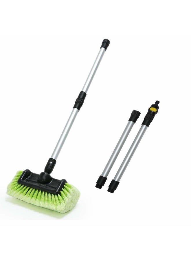 Forgrace Car Wash Brush 12" with Long Handle with Soft Bristle Scrub Brush for Car, Truck, Boat, RV, House Siding, Deck Camper Exterior Washing Cleaning Green - Image 3