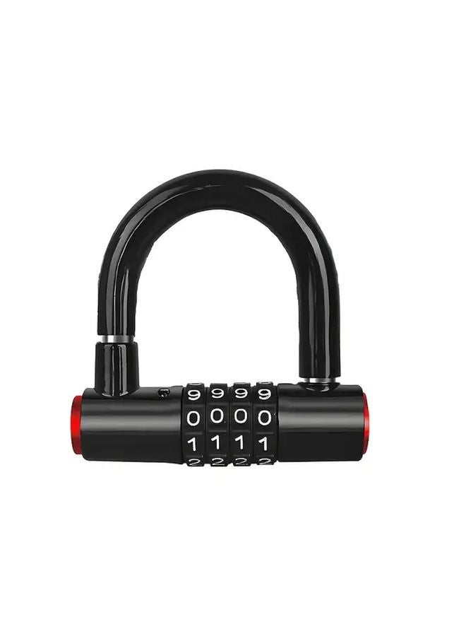Anti Theft U Lock 4 Digit Combination Portable Alloy Heavy Duty Weatherproof Padlock - Image 2