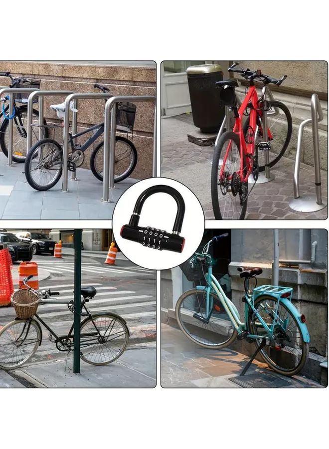 Anti Theft U Lock 4 Digit Combination Portable Alloy Heavy Duty Weatherproof Padlock - Image 3