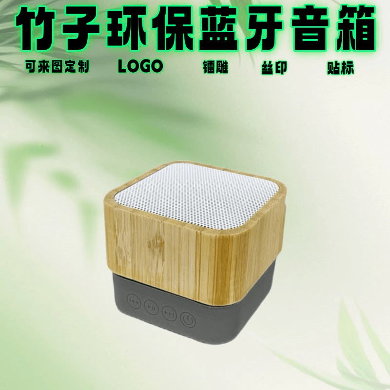 A15 Bamboo Wood Eco-friendly Audio Bluetooth Speaker Portable Wireless Wood Grain Mini Audio Amplifier Subwoofer Grey - Image 4