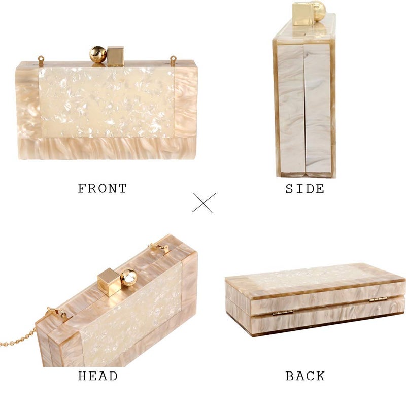 Menurra Women Acrylic Evening Clutch bag Glitter Marble Purse Handbag for Wedding Cocktail Party Prom - Image 4